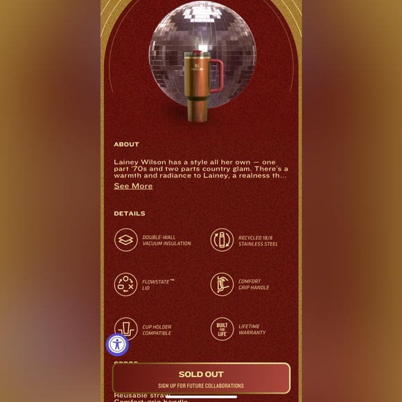 Limited edition Lainey Wilson country gold Stanley cup. - Picture 4 of 4